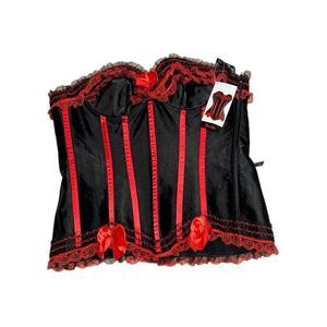 NEW WITH TAGS BONITAZ Satin silhouette corset with support boning‎ lace trim and